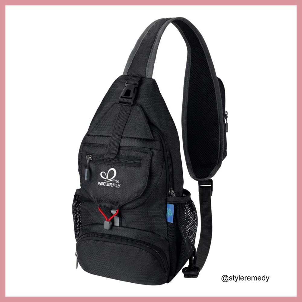 Water-Resistant Polyester Foldable Sling Backpack… - image 1